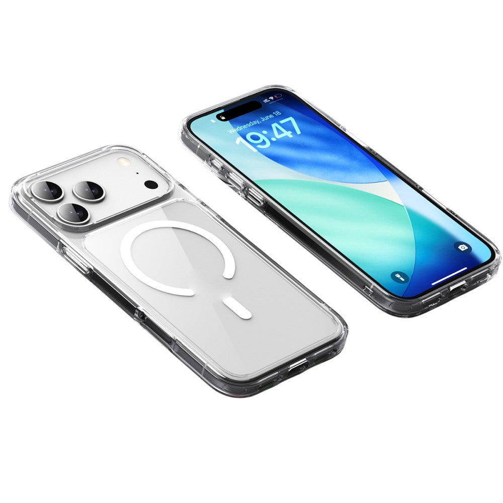 For iPhone 17 Pro Max Case Compatible with MagSafe TPU + PC Clear Phone Back Cover - Transparent