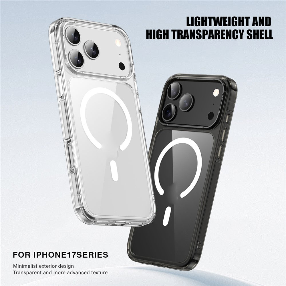 For iPhone 17 Pro Max Case Compatible with MagSafe TPU + PC Clear Phone Back Cover - Transparent Blue