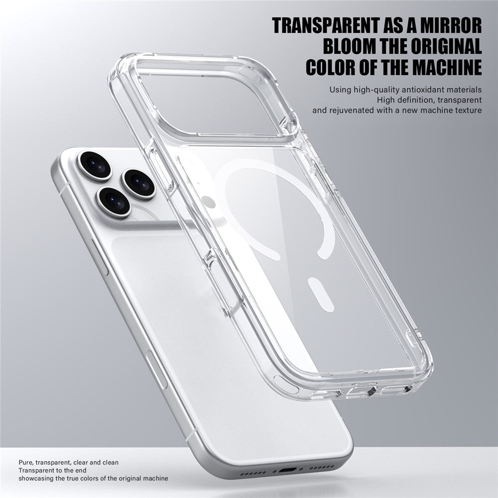 For iPhone 17 Pro Max Case Compatible with MagSafe TPU + PC Clear Phone Back Cover - Transparent Blue