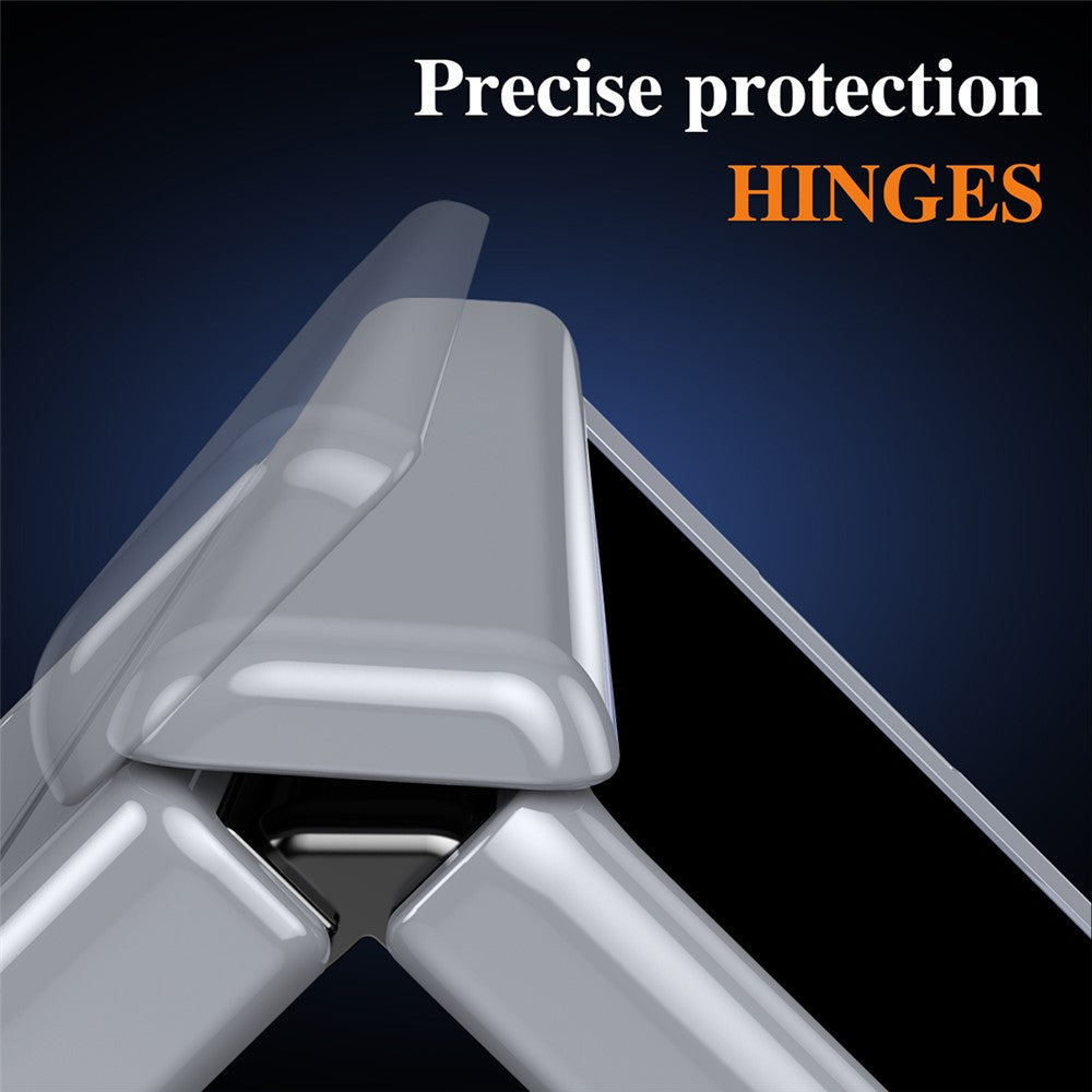 For Samsung Galaxy Z Fold7 5G PC Phone Case with Back Cover Kickstand and Tempered Glass Film - Grey