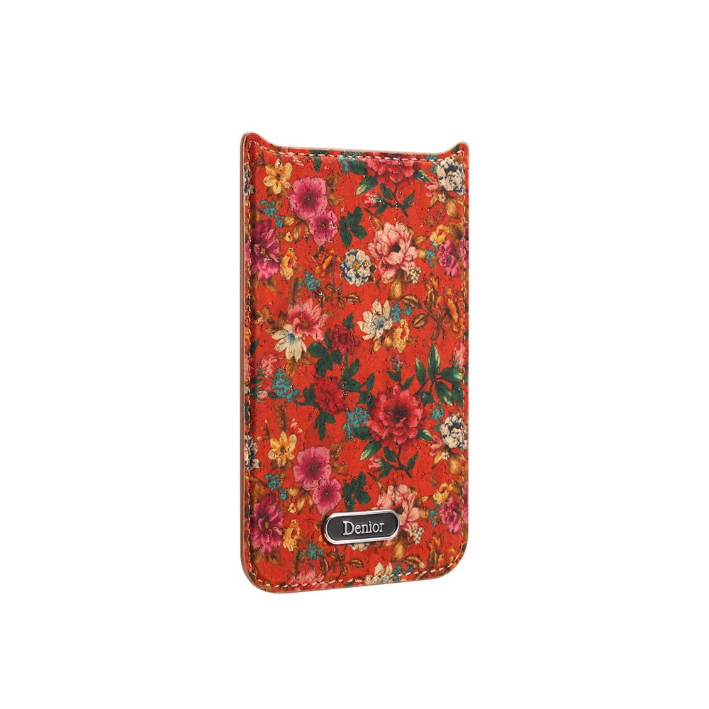 DENIOR A24 For iPhone 17 Pro Max Case Compatible with MagSafe Flower Leather PC TPU Phone Cover with Detachable Back Panel - Peony Red