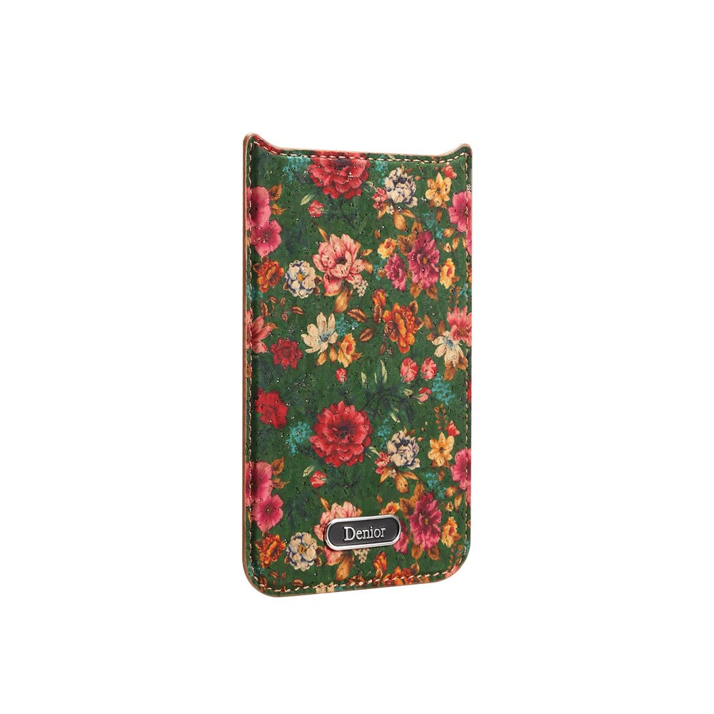 DENIOR A24 For iPhone 17 Pro Max Case Compatible with MagSafe Flower Leather PC TPU Phone Cover with Detachable Back Panel - Peony Green
