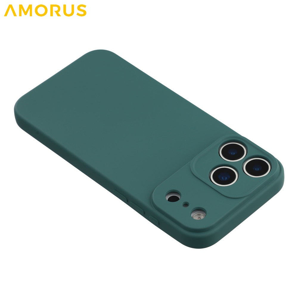 AMORUS For iPhone 17 Pro Max Case Precise Cutouts TPU Fiber Lining Shockproof Phone Cover - Army Green