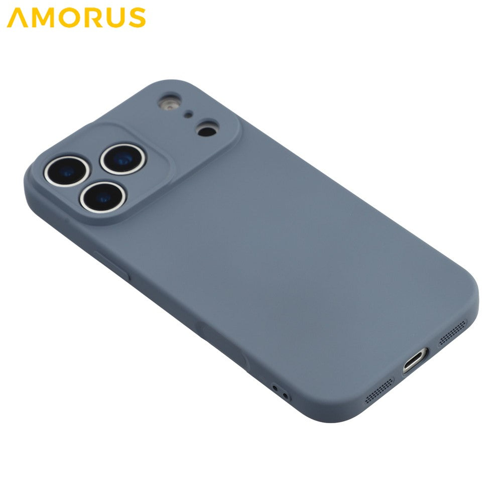 AMORUS For iPhone 17 Pro Max Case Precise Cutouts TPU Fiber Lining Shockproof Phone Cover - Lavender Grey