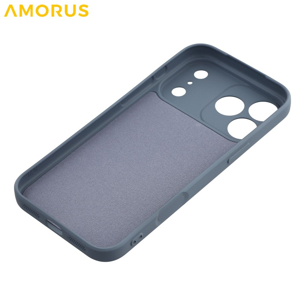 AMORUS For iPhone 17 Pro Max Case Precise Cutouts TPU Fiber Lining Shockproof Phone Cover - Lavender Grey