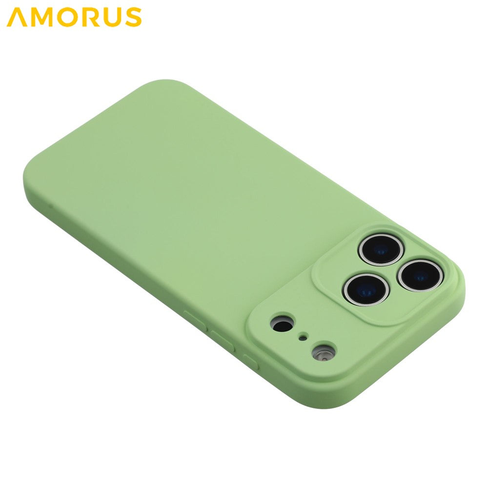 AMORUS For iPhone 17 Pro Max Case Precise Cutouts TPU Fiber Lining Shockproof Phone Cover - Green