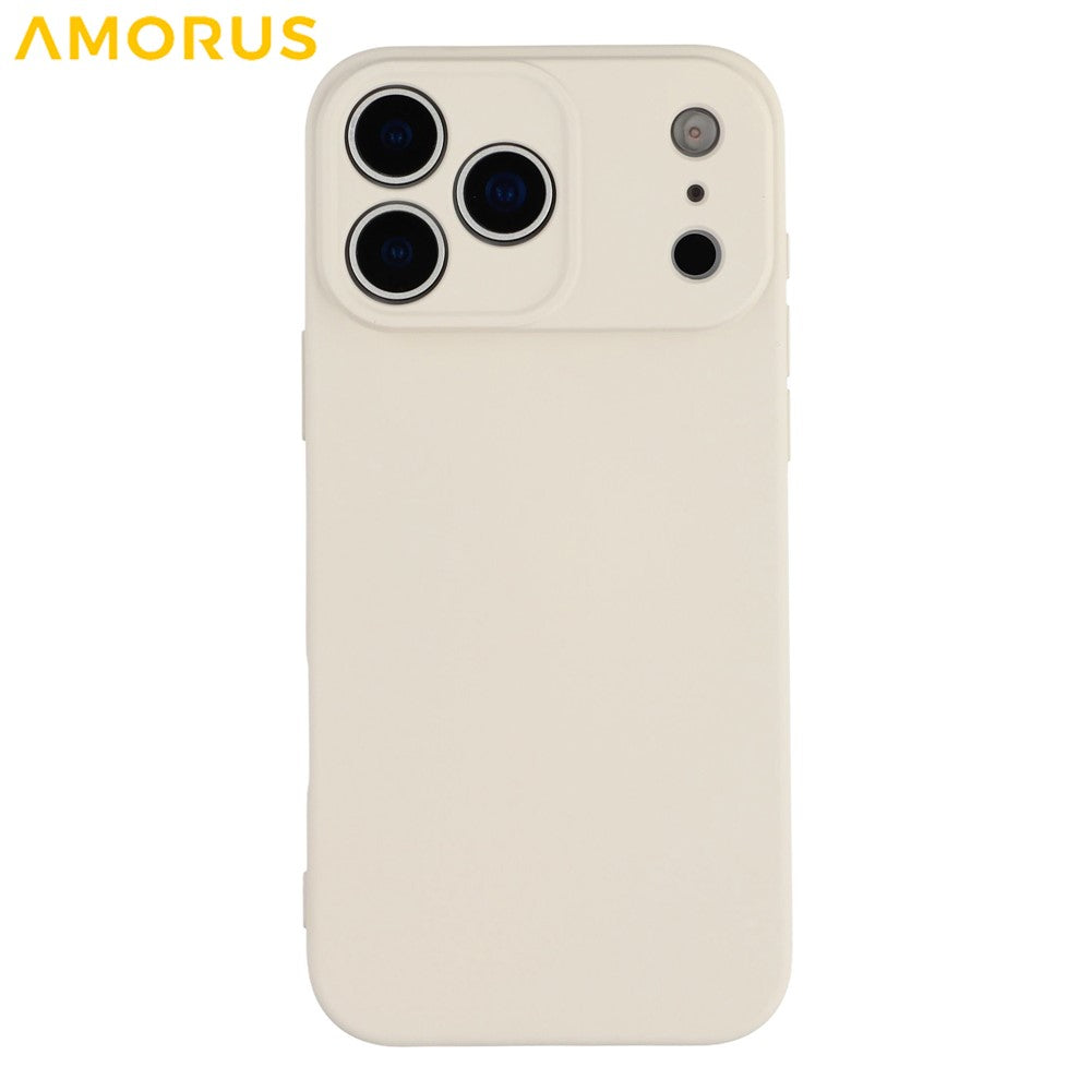 AMORUS For iPhone 17 Pro Max Case Precise Cutouts TPU Fiber Lining Shockproof Phone Cover - White