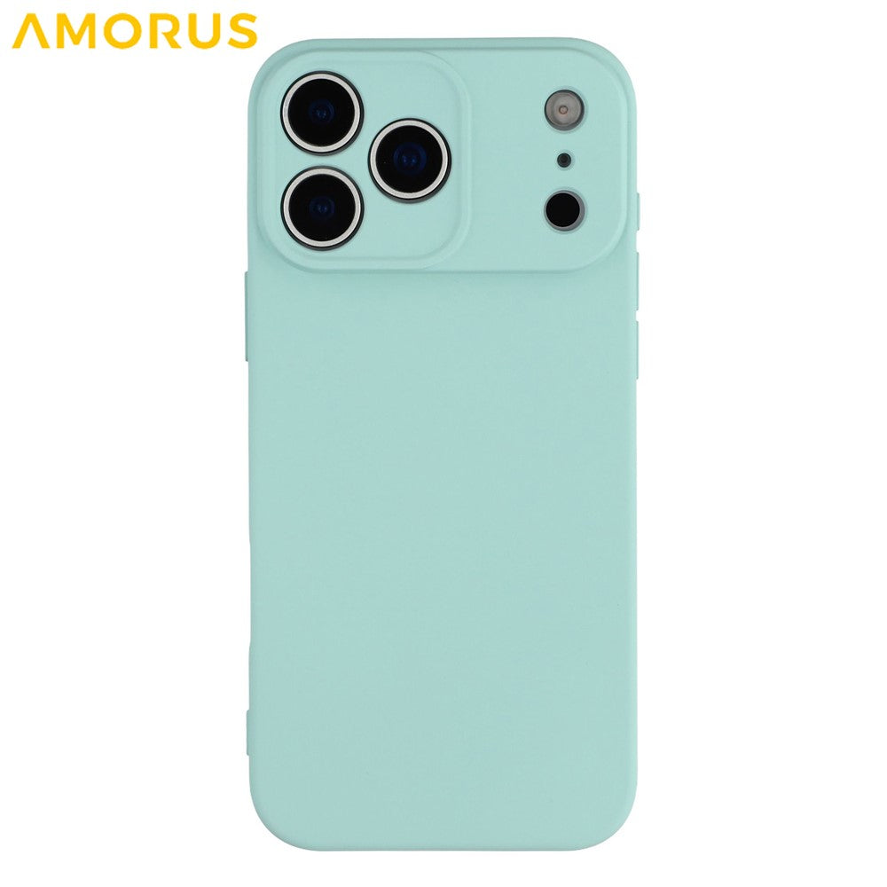 AMORUS For iPhone 17 Pro Max Case Precise Cutouts TPU Fiber Lining Shockproof Phone Cover - Baby Blue