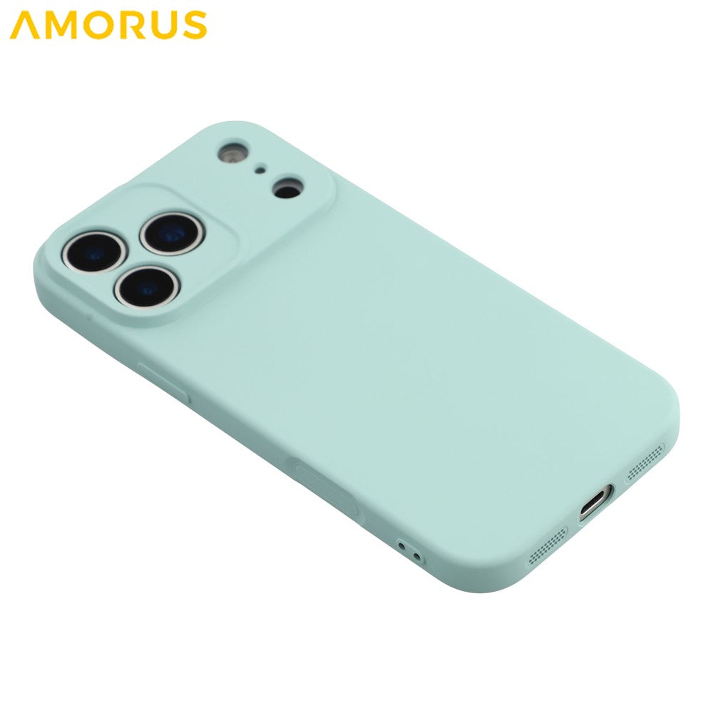 AMORUS For iPhone 17 Pro Max Case Precise Cutouts TPU Fiber Lining Shockproof Phone Cover - Baby Blue