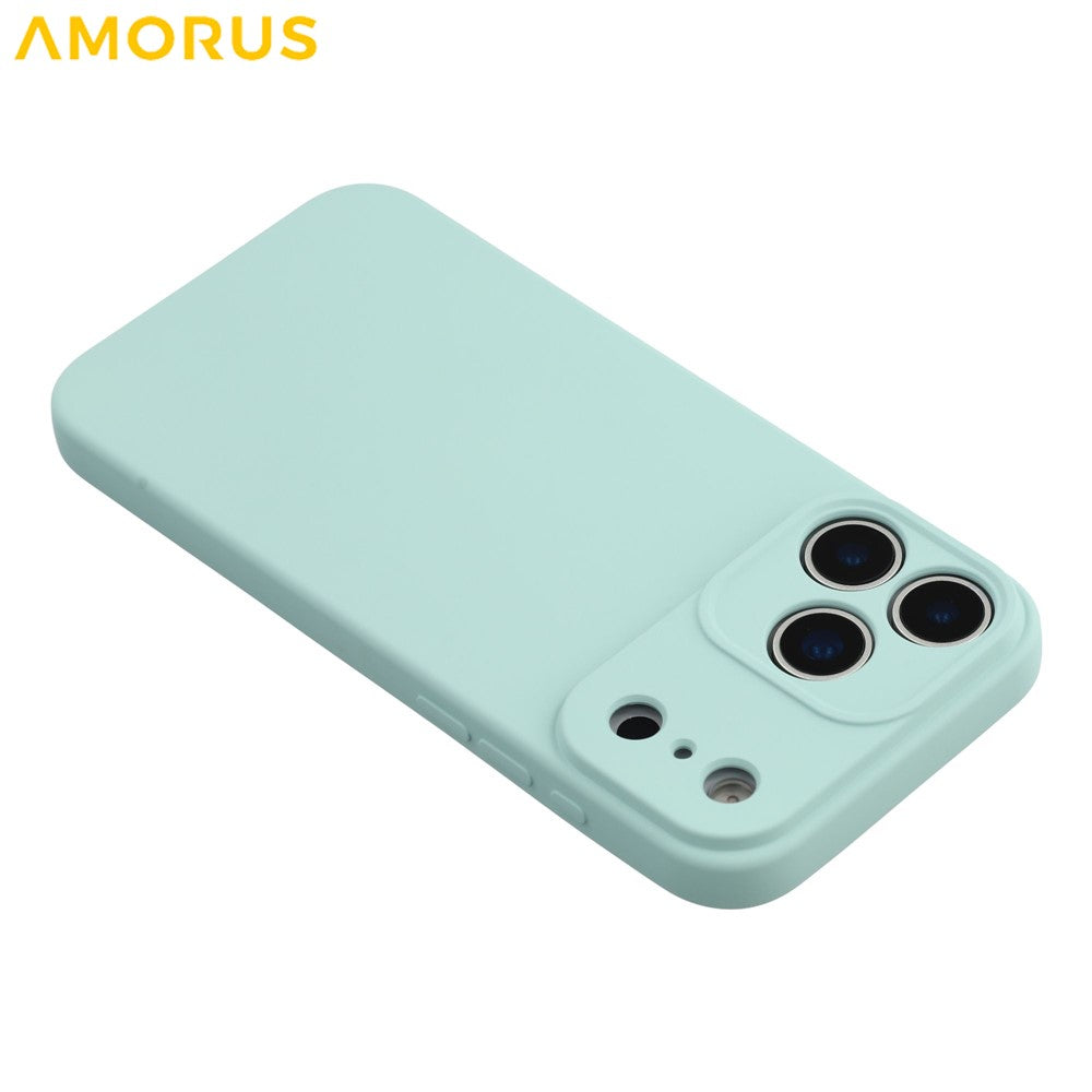 AMORUS For iPhone 17 Pro Max Case Precise Cutouts TPU Fiber Lining Shockproof Phone Cover - Baby Blue