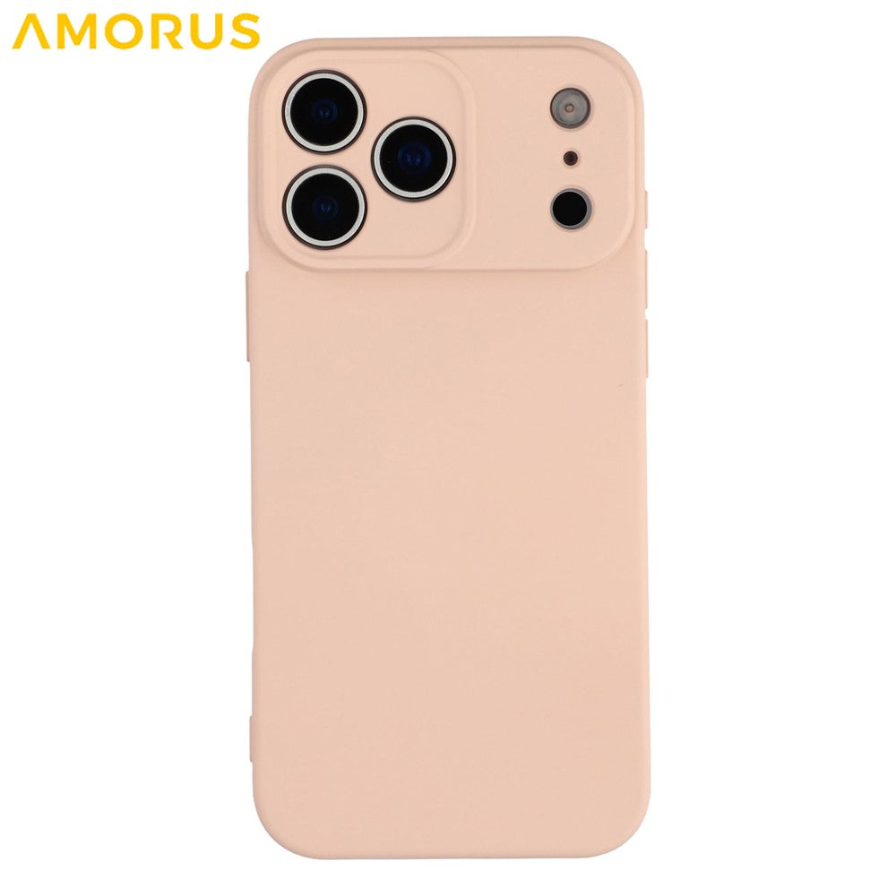 AMORUS For iPhone 17 Pro Max Case Precise Cutouts TPU Fiber Lining Shockproof Phone Cover - Pink
