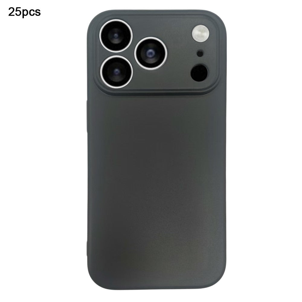 Bulk Purchasing 25Pcs For iPhone 17 Pro Max Case 1.2mm TPU Matte Phone Cover - Black