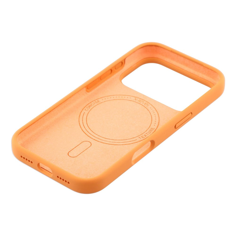 X-LEVEL For iPhone 17 Pro Max Case Compatible with MagSafe Liquid Silicone Phone Back Cover Skin Touch - Orange