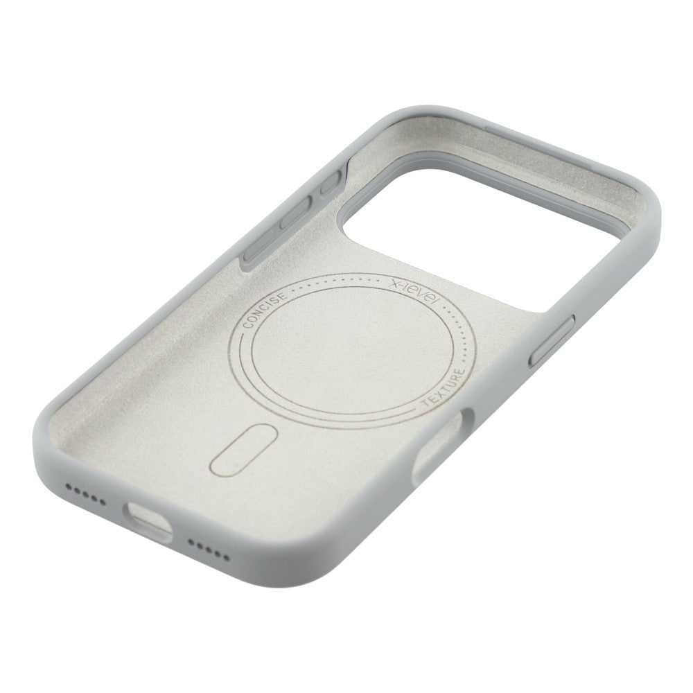 X-LEVEL For iPhone 17 Pro Max Case Compatible with MagSafe Liquid Silicone Phone Back Cover Skin Touch - Grey