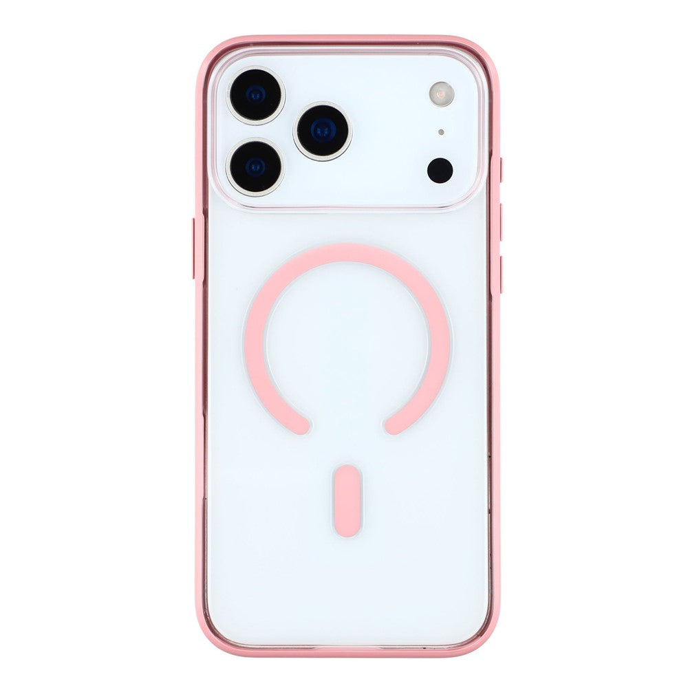 MUTURAL For iPhone 17 Pro Max Case Compatible with MagSafe Translucent PC + TPU Phone Cover - Pink