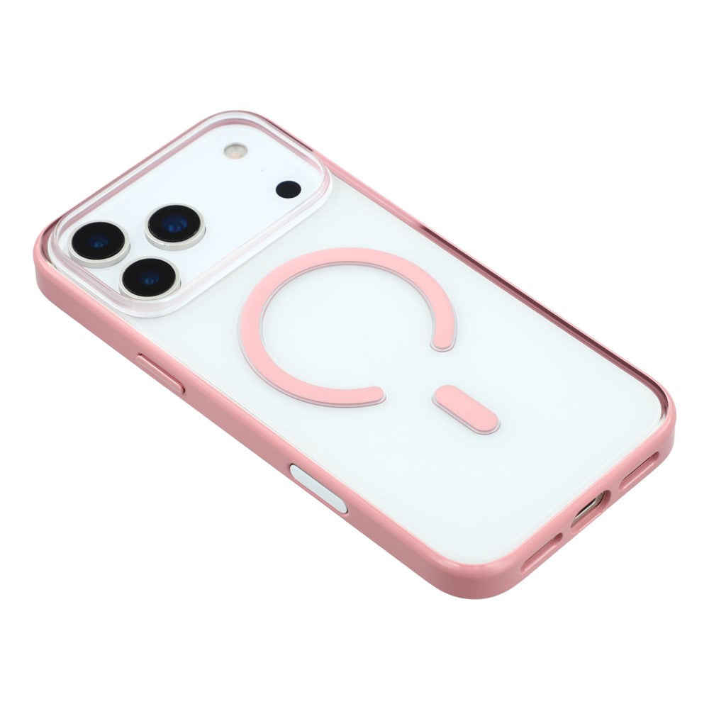 MUTURAL For iPhone 17 Pro Max Case Compatible with MagSafe Translucent PC + TPU Phone Cover - Pink