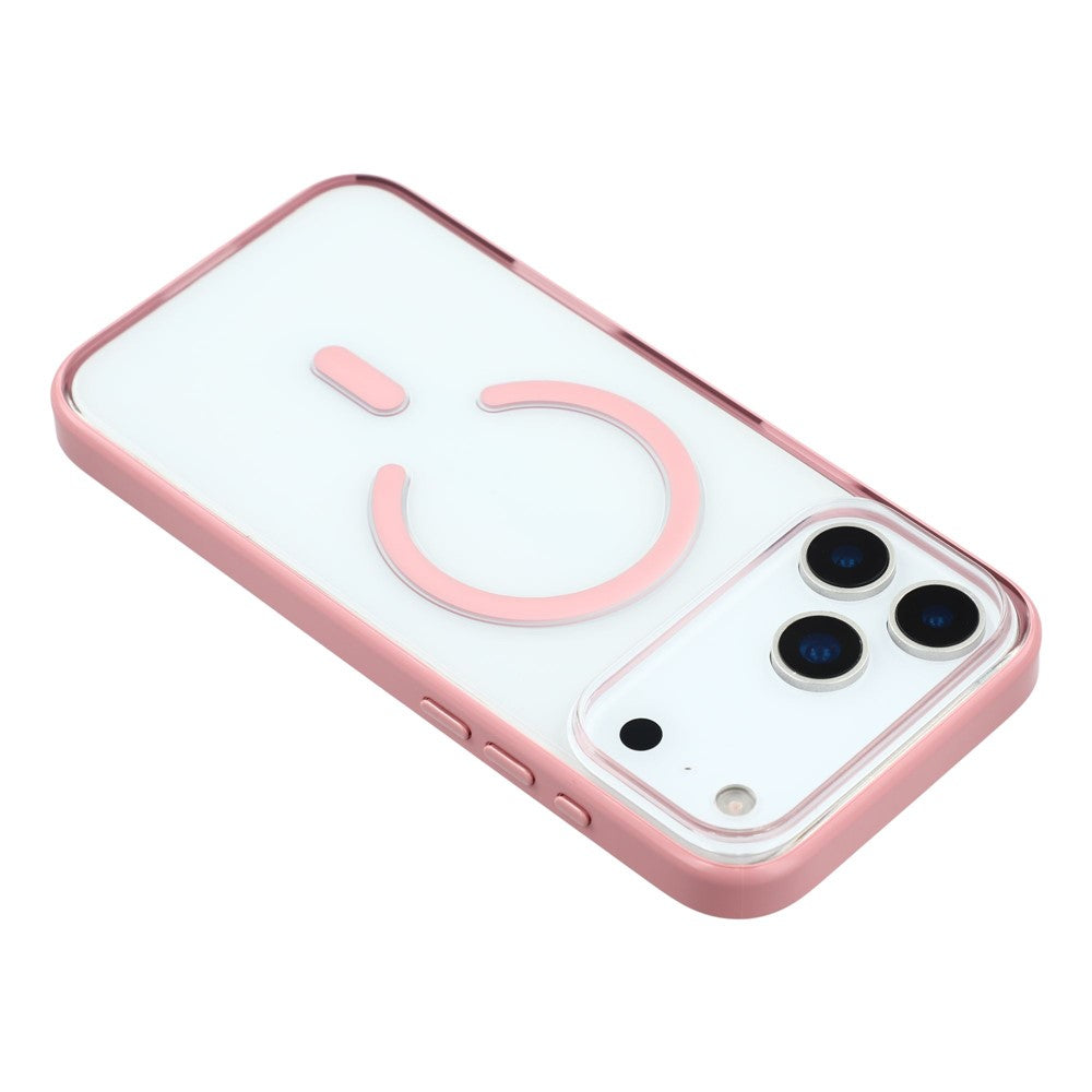 MUTURAL For iPhone 17 Pro Max Case Compatible with MagSafe Translucent PC + TPU Phone Cover - Pink