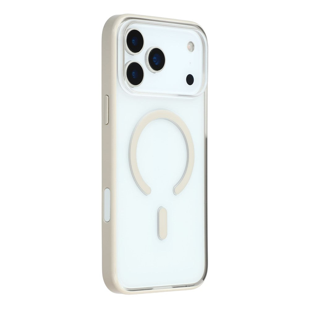 MUTURAL For iPhone 17 Pro Max Case Compatible with MagSafe Translucent PC + TPU Phone Cover - Beige