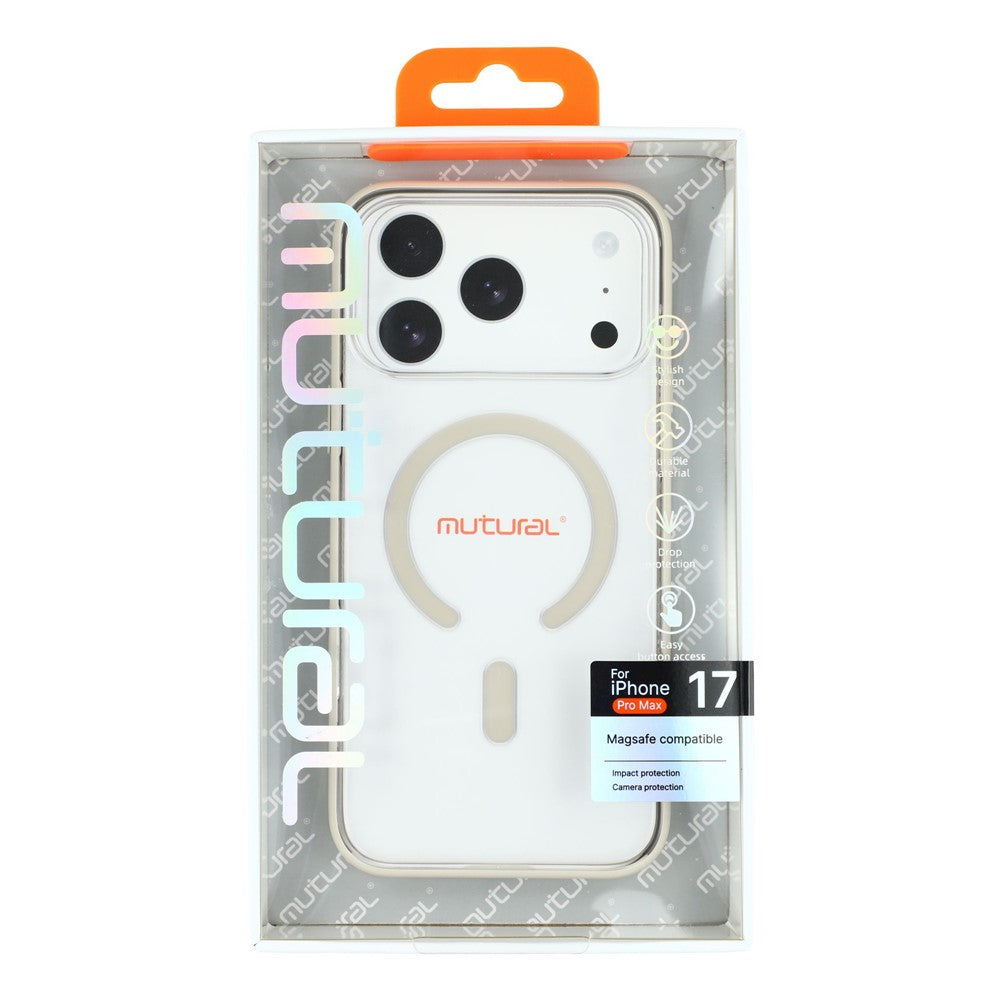 MUTURAL For iPhone 17 Pro Max Case Compatible with MagSafe Translucent PC + TPU Phone Cover - Beige