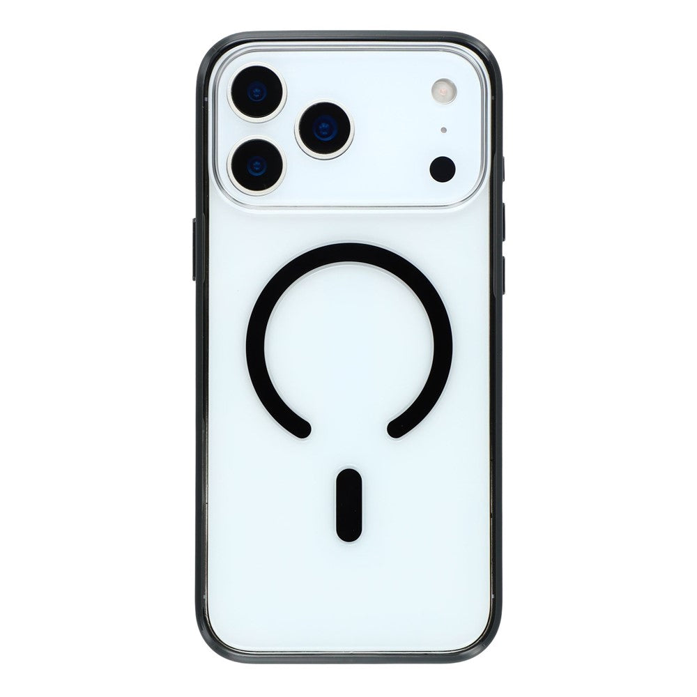 MUTURAL For iPhone 17 Pro Max Case Compatible with MagSafe Translucent PC + TPU Phone Cover - Black