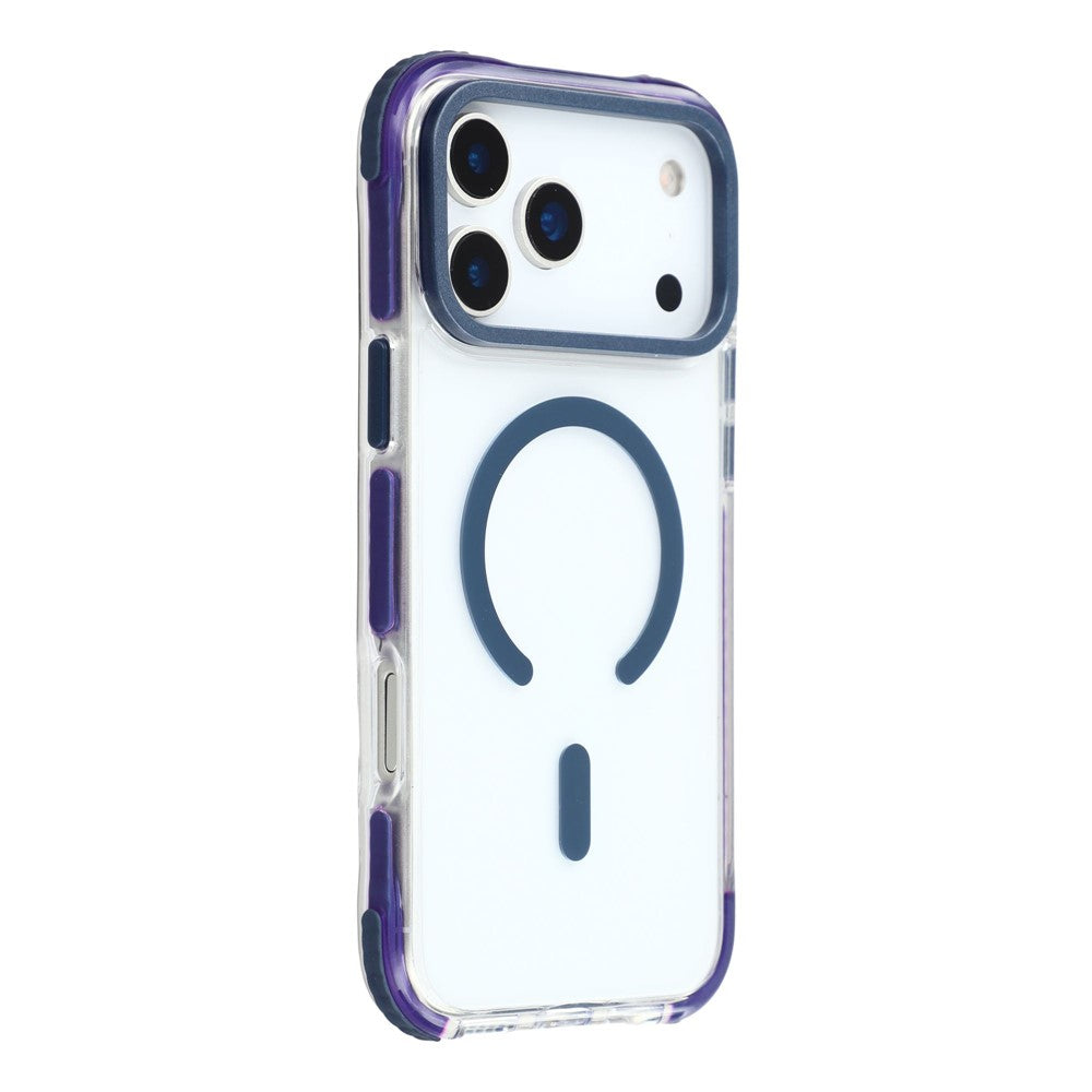 MUTURAL For iPhone 17 Pro Max Case Compatible with MagSafe Reinforced Corners PC + TPU Clear Phone Cover - Dark Blue