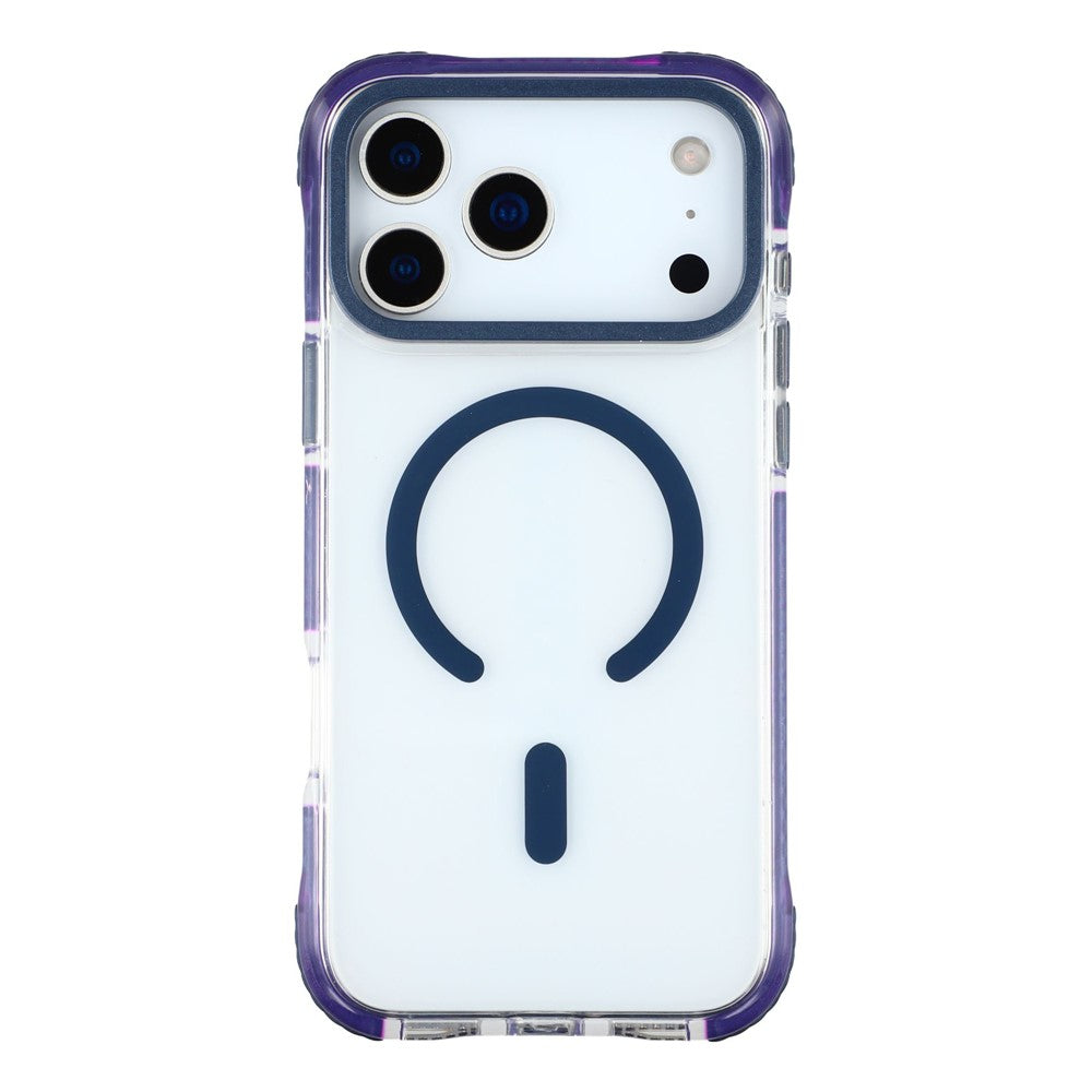 MUTURAL For iPhone 17 Pro Max Case Compatible with MagSafe Reinforced Corners PC + TPU Clear Phone Cover - Dark Blue