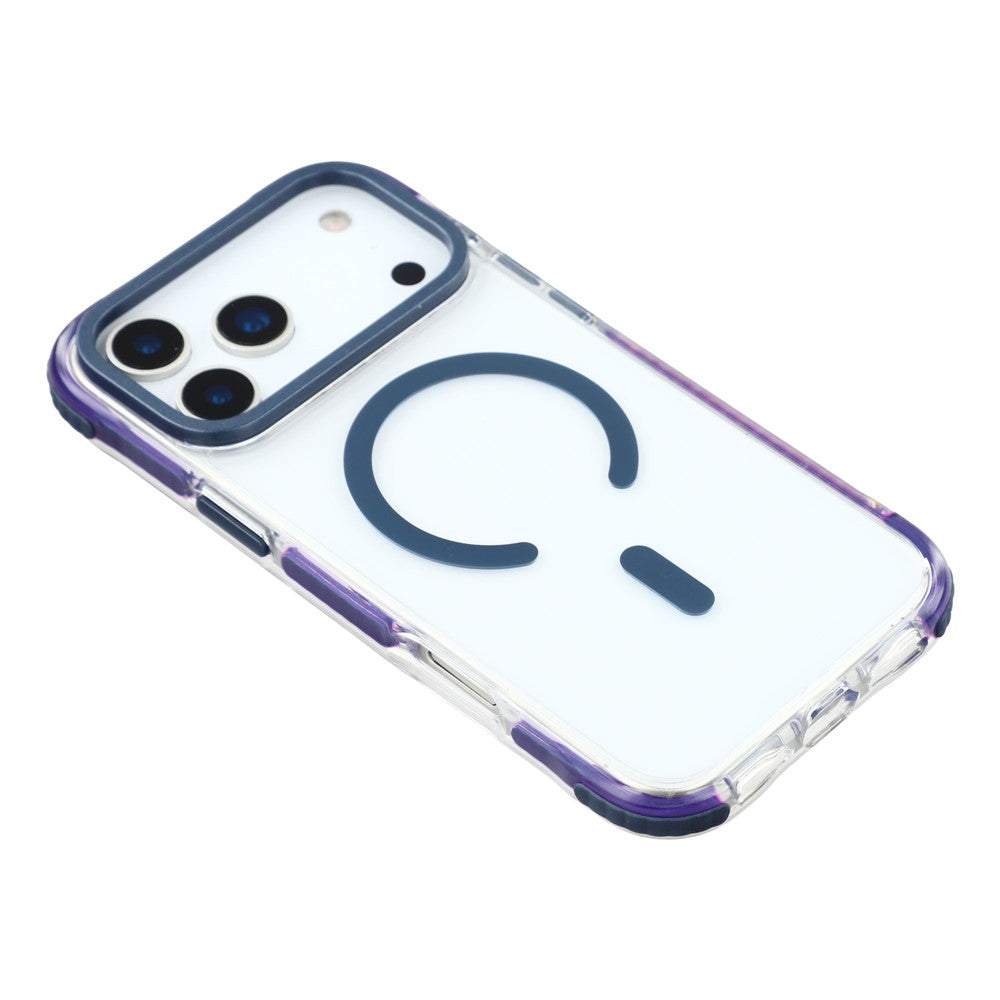 MUTURAL For iPhone 17 Pro Max Case Compatible with MagSafe Reinforced Corners PC + TPU Clear Phone Cover - Dark Blue