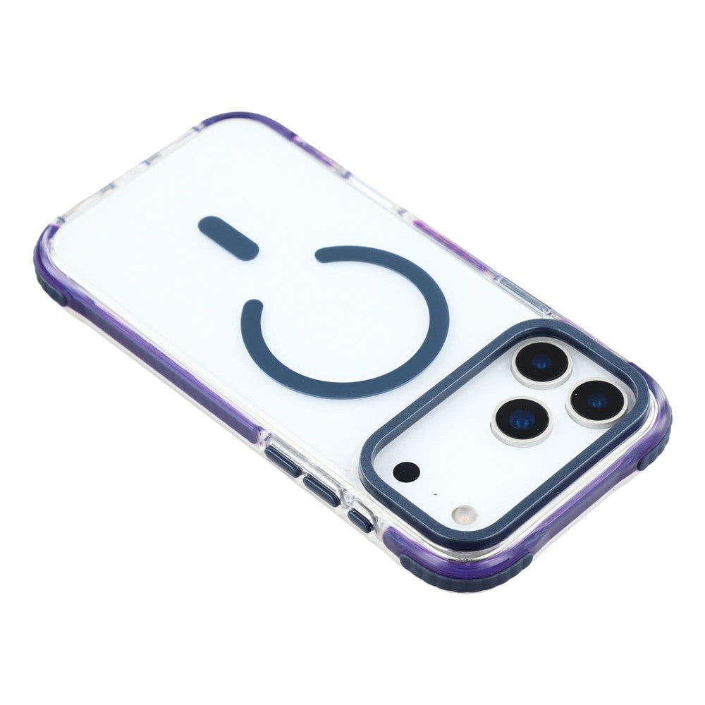 MUTURAL For iPhone 17 Pro Max Case Compatible with MagSafe Reinforced Corners PC + TPU Clear Phone Cover - Dark Blue