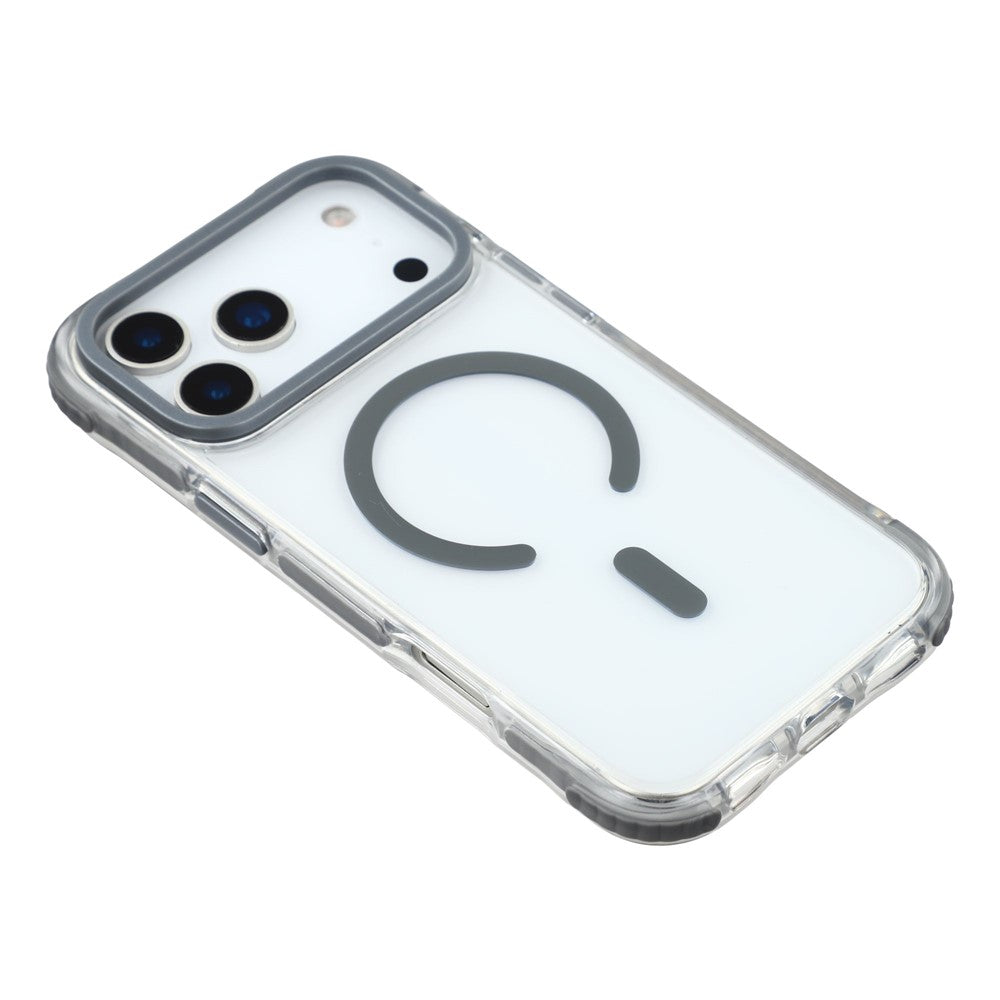 MUTURAL For iPhone 17 Pro Max Case Compatible with MagSafe Reinforced Corners PC + TPU Clear Phone Cover - Dark Grey