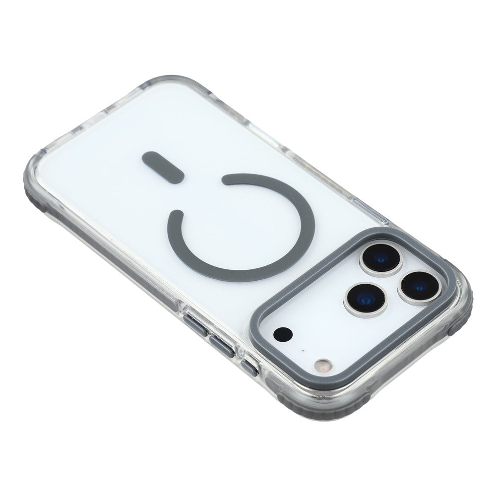 MUTURAL For iPhone 17 Pro Max Case Compatible with MagSafe Reinforced Corners PC + TPU Clear Phone Cover - Dark Grey