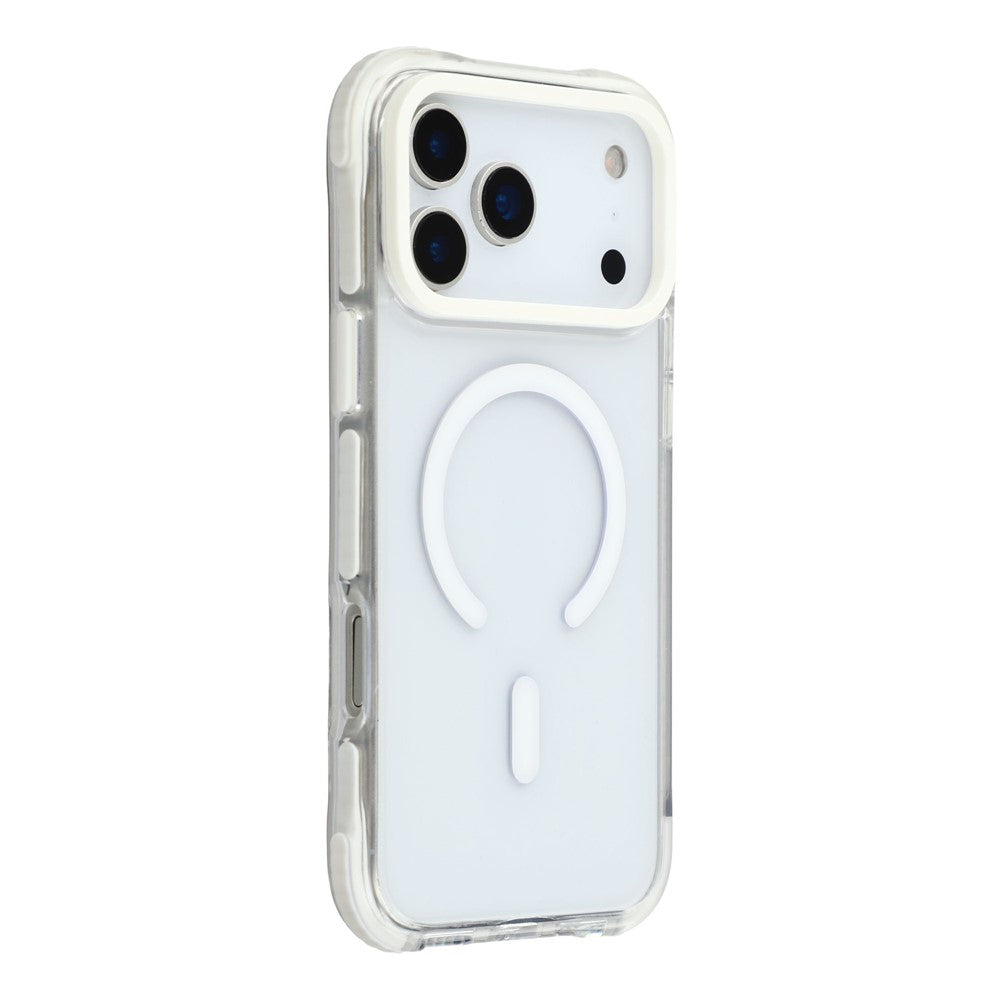 MUTURAL For iPhone 17 Pro Max Case Compatible with MagSafe Reinforced Corners PC + TPU Clear Phone Cover - White