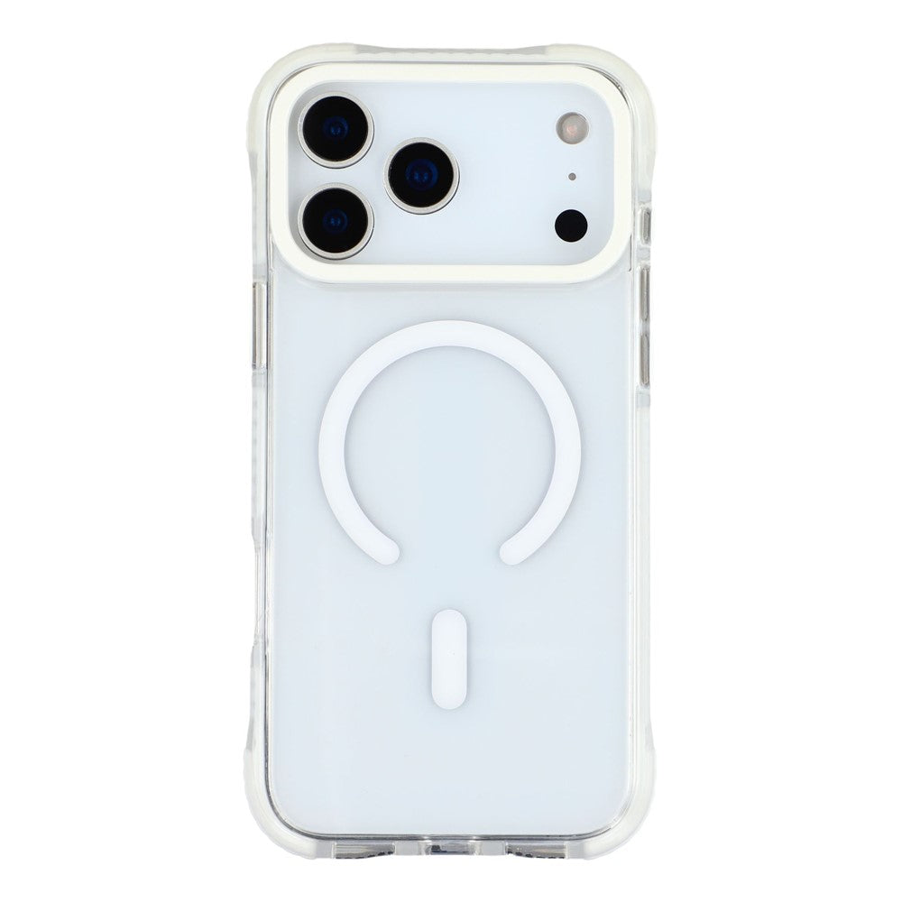 MUTURAL For iPhone 17 Pro Max Case Compatible with MagSafe Reinforced Corners PC + TPU Clear Phone Cover - White