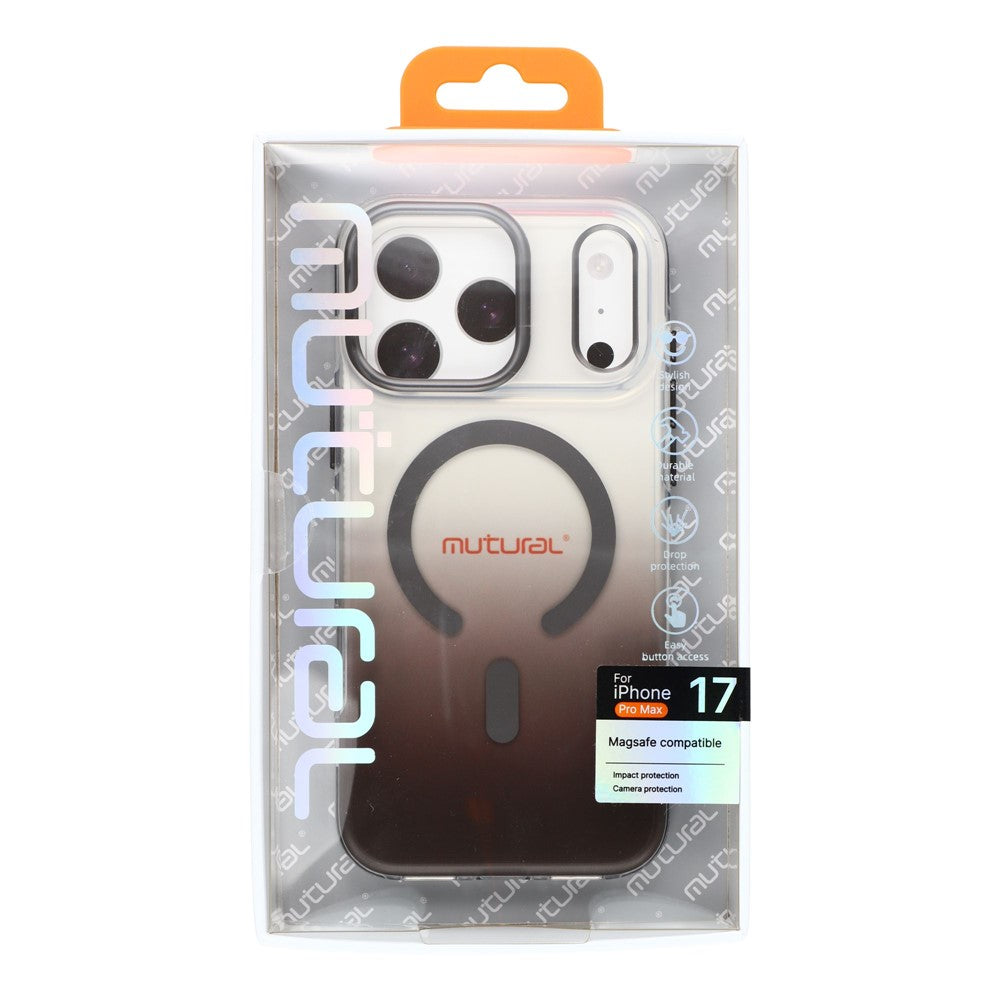 MUTURAL For iPhone 17 Pro Max Case Compatible with MagSafe PC + TPU Gradient Phone Cover - Grey