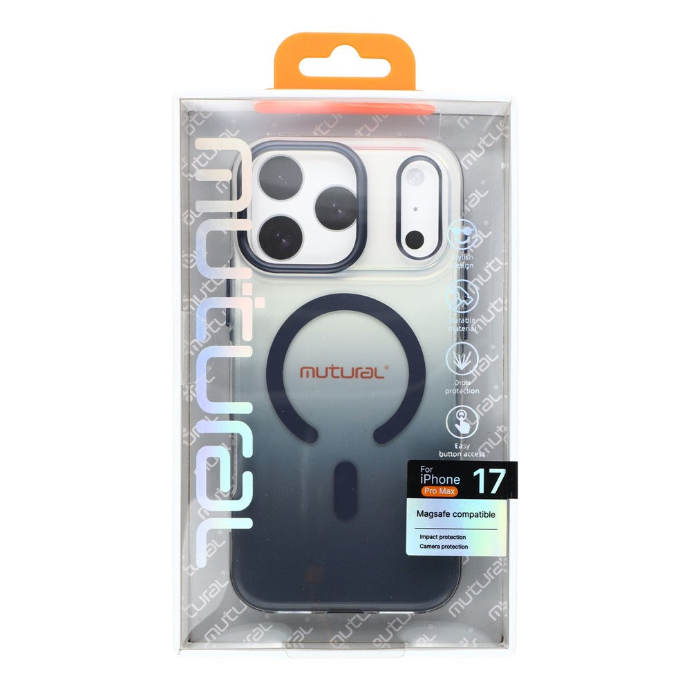 MUTURAL For iPhone 17 Pro Max Case Compatible with MagSafe PC + TPU Gradient Phone Cover - Dark Blue