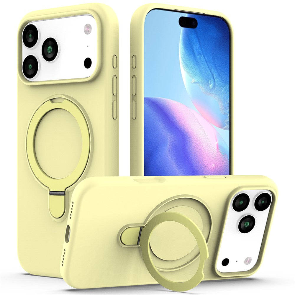 For iPhone 17 Pro Max Case Compatible with MagSafe Kickstand PC + Silicone Phone Cover - Yellow