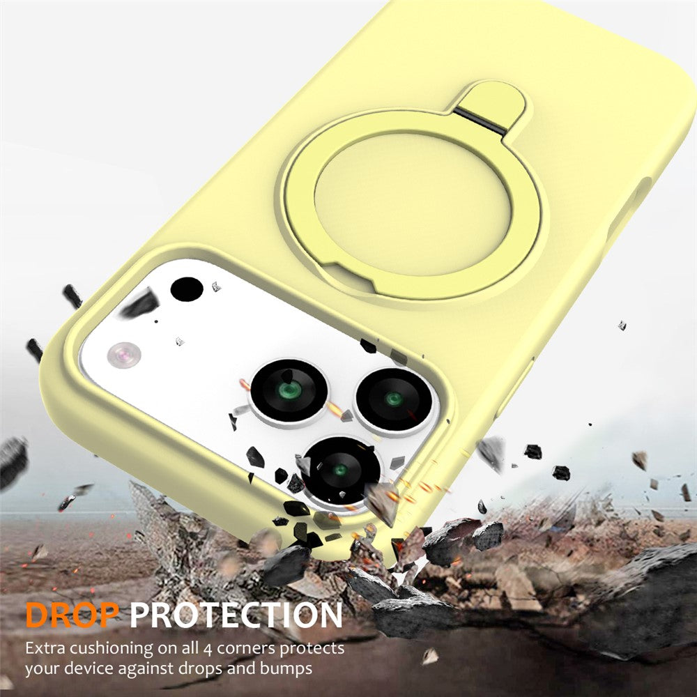 For iPhone 17 Pro Max Case Compatible with MagSafe Kickstand PC + Silicone Phone Cover - Yellow