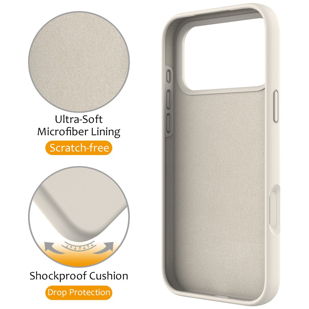 For iPhone 17 Pro Max Case Compatible with MagSafe Kickstand PC + Silicone Phone Cover - Antique White