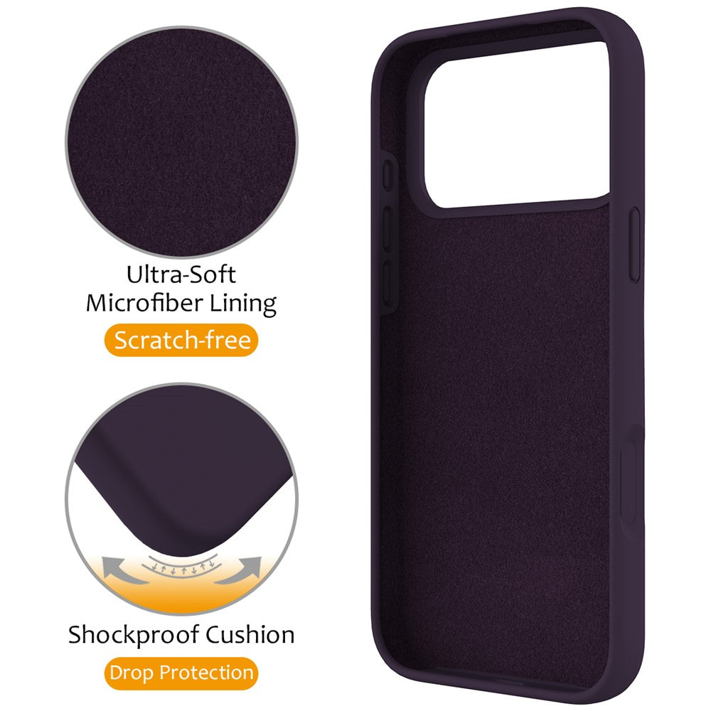 For iPhone 17 Pro Max Case Compatible with MagSafe Kickstand PC + Silicone Phone Cover - Dark Purple