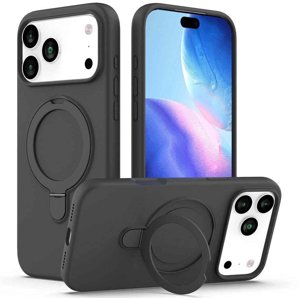 For iPhone 17 Pro Max Case Compatible with MagSafe Kickstand PC + Silicone Phone Cover - Black Grey