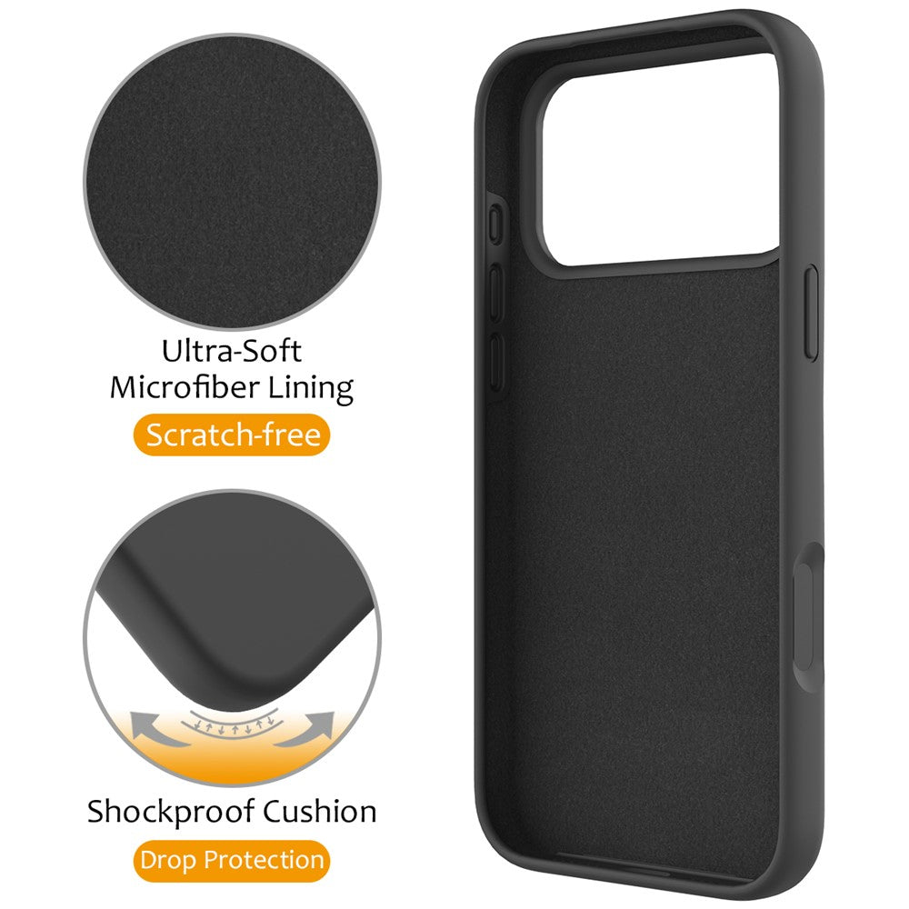 For iPhone 17 Pro Max Case Compatible with MagSafe Kickstand PC + Silicone Phone Cover - Black Grey