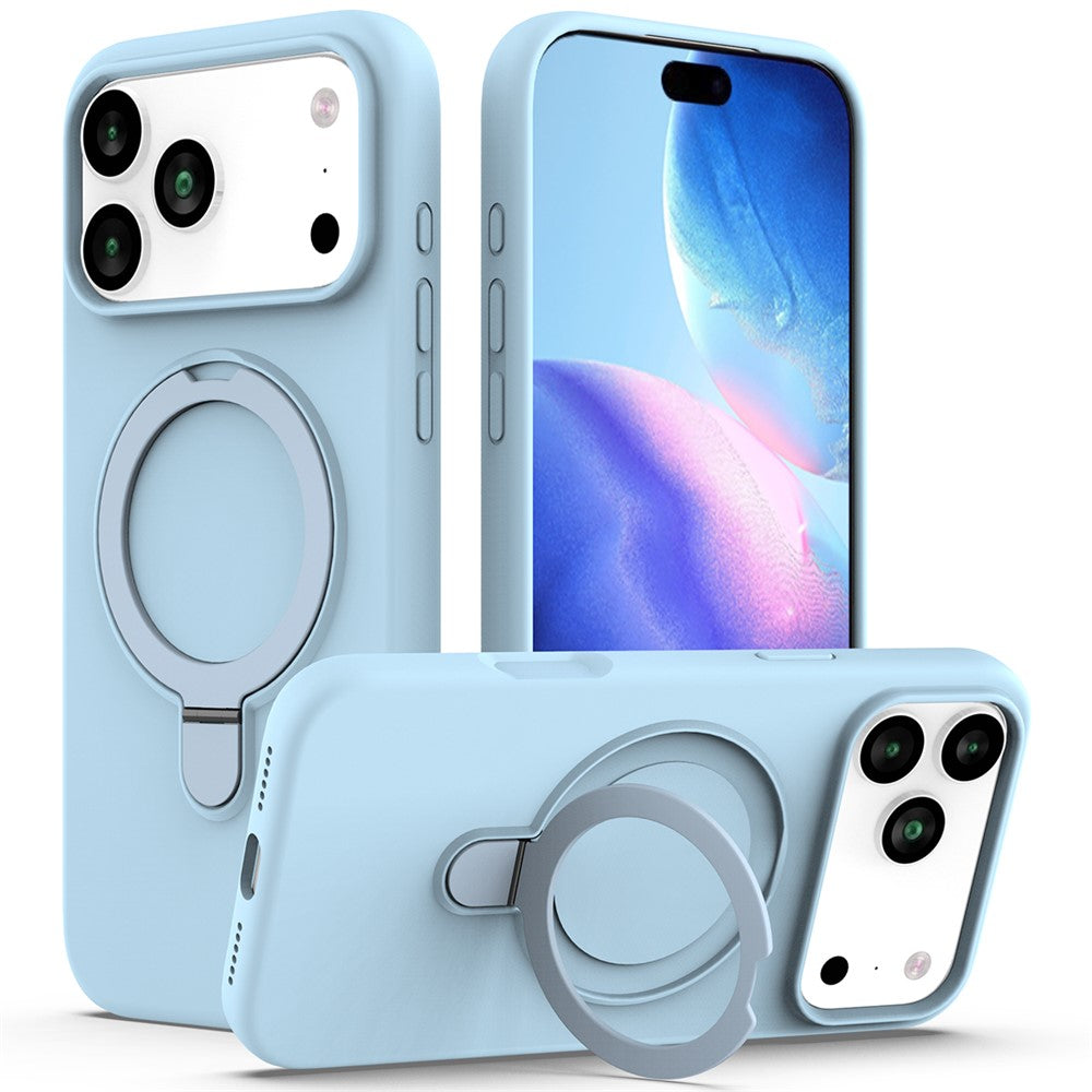 For iPhone 17 Pro Max Case Compatible with MagSafe Kickstand PC + Silicone Phone Cover - Sky Blue