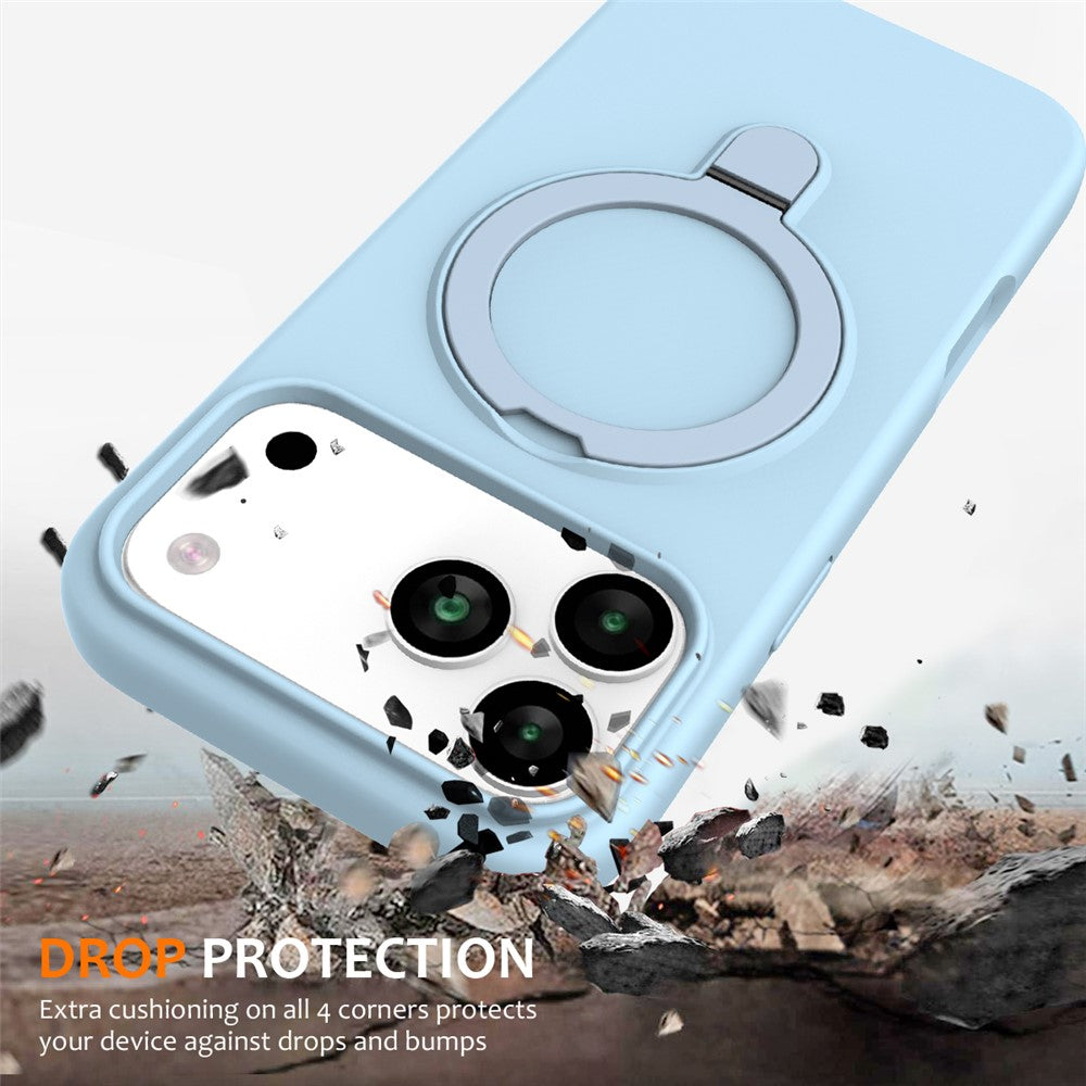 For iPhone 17 Pro Max Case Compatible with MagSafe Kickstand PC + Silicone Phone Cover - Sky Blue