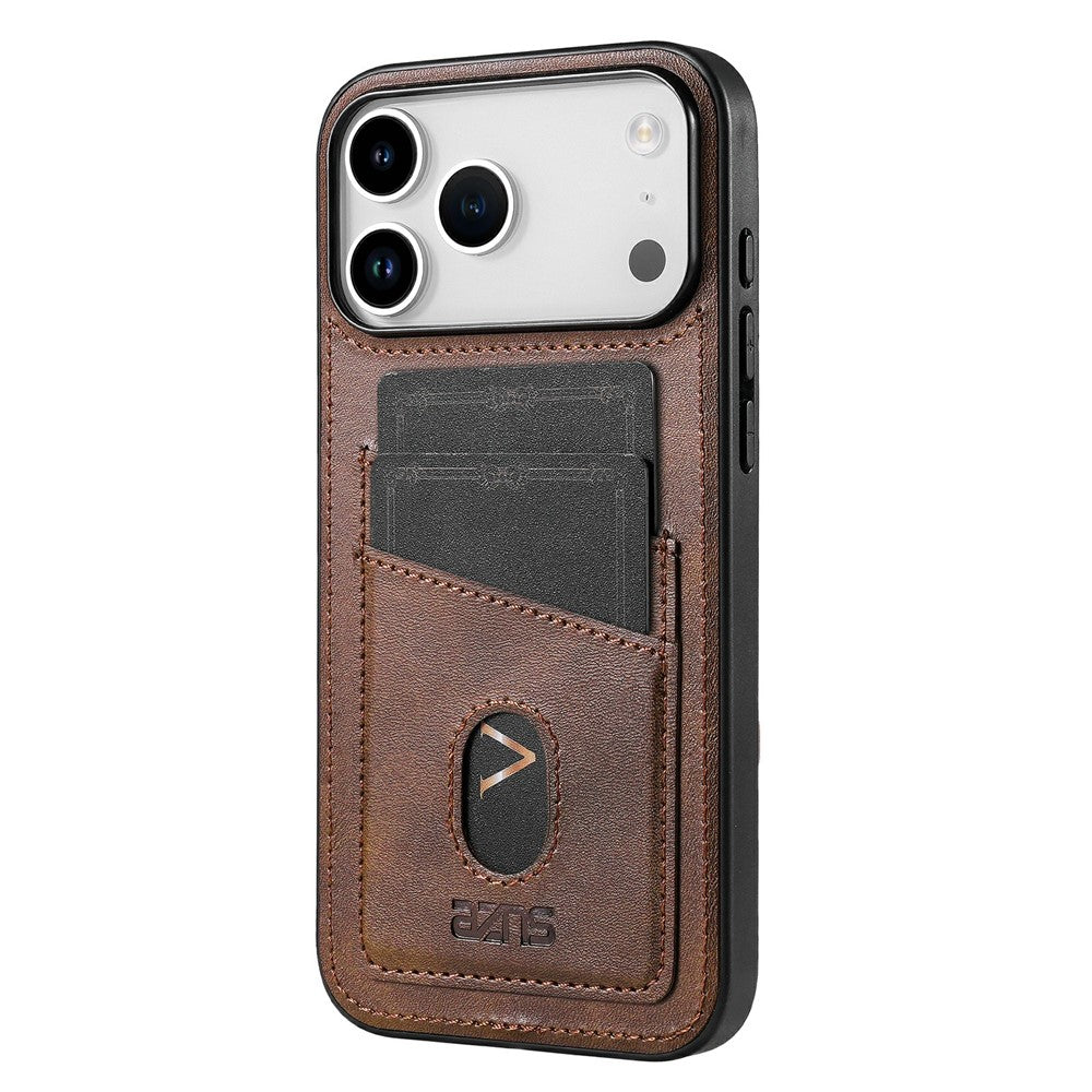 AZNS K1 Series For iPhone 17 Pro Max Case Calf Texture Anti-Drop PU + TPU Phone Cover - Coffee