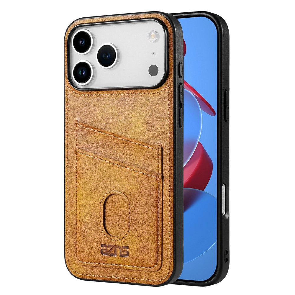 AZNS K1 Series For iPhone 17 Pro Max Case Calf Texture Anti-Drop PU + TPU Phone Cover - Brown