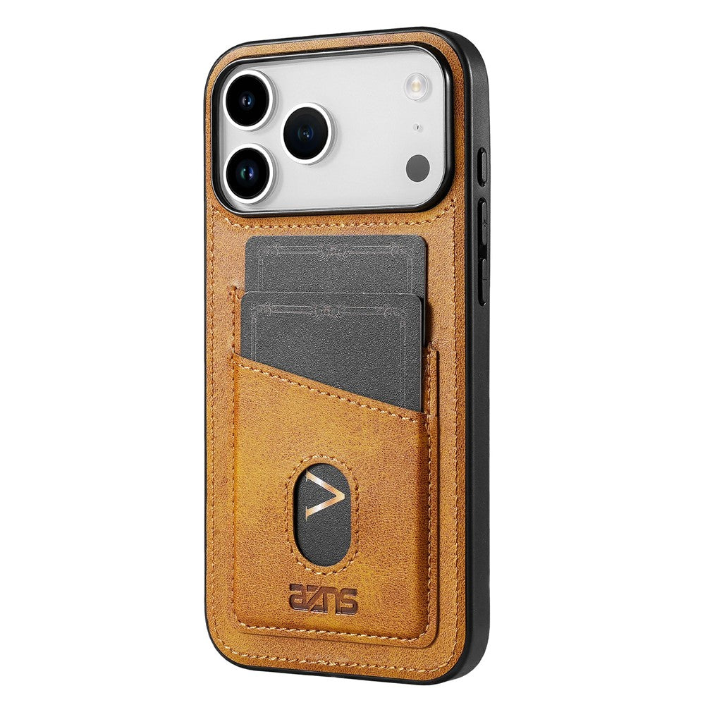 AZNS K1 Series For iPhone 17 Pro Max Case Calf Texture Anti-Drop PU + TPU Phone Cover - Brown