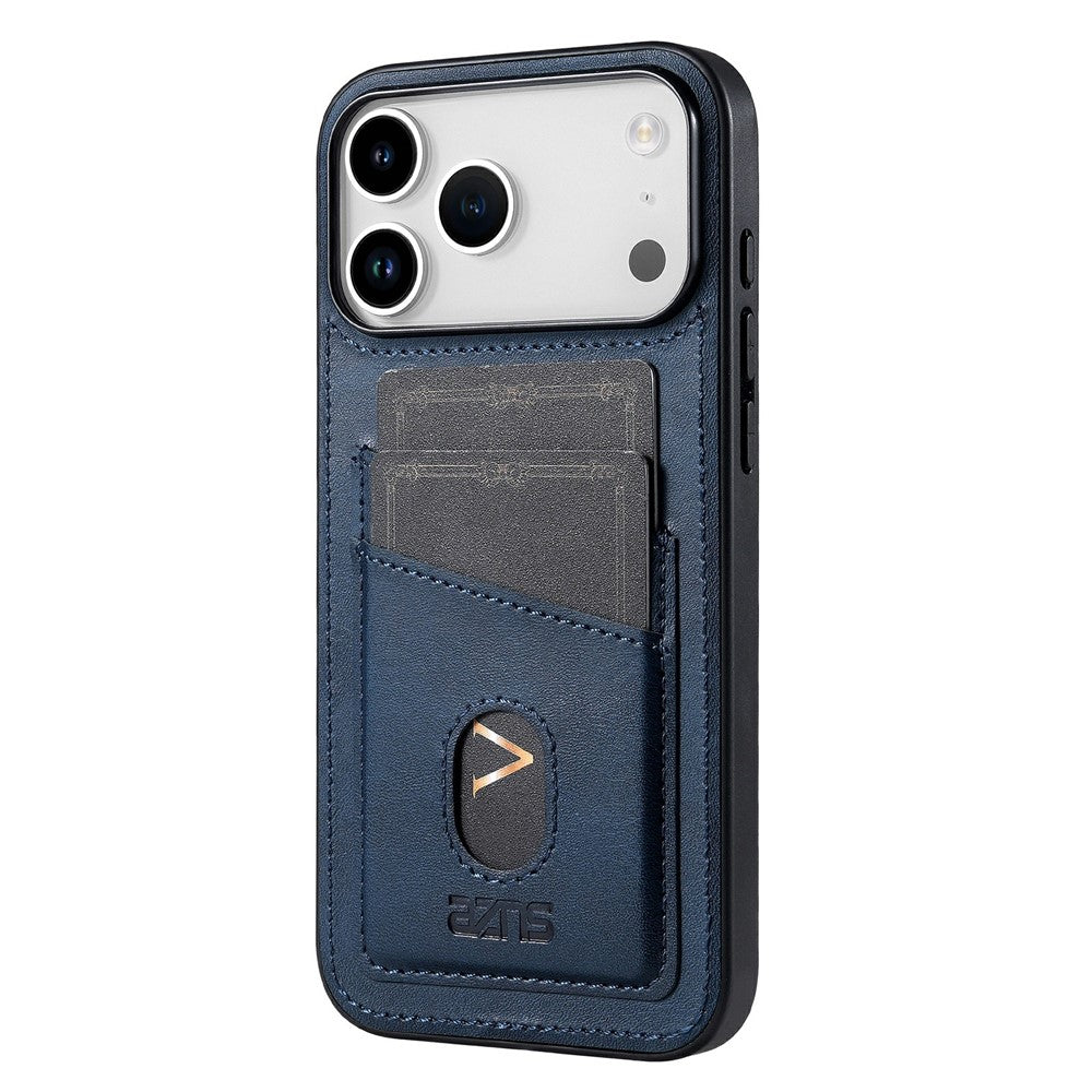 AZNS K1 Series For iPhone 17 Pro Max Case Calf Texture Anti-Drop PU + TPU Phone Cover - Blue