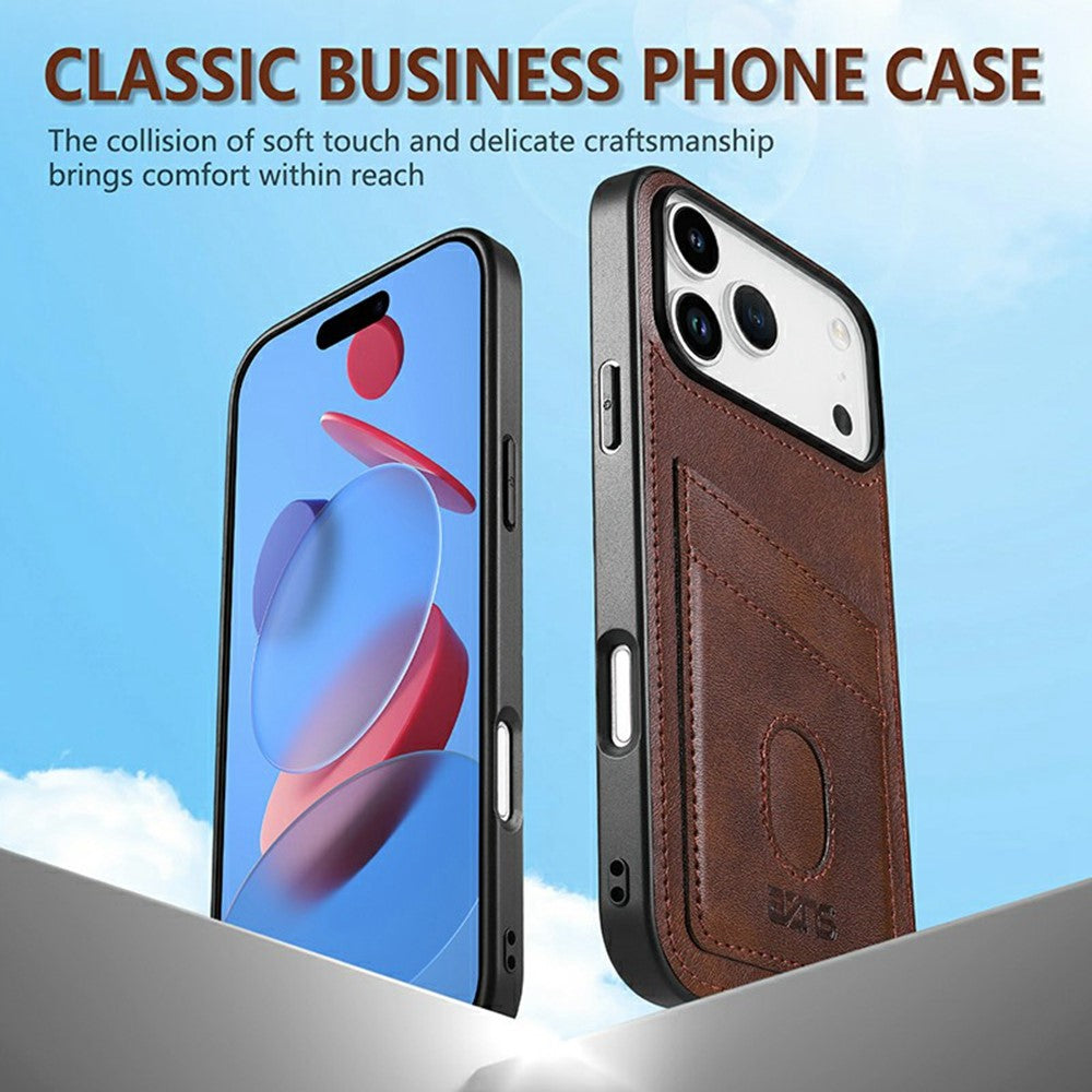 AZNS K1 Series For iPhone 17 Pro Max Case Calf Texture Anti-Drop PU + TPU Phone Cover - Blue