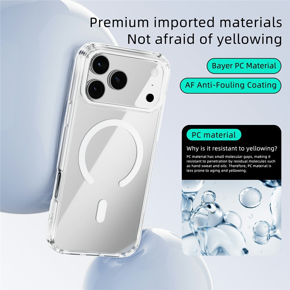 ABEEL For iPhone 17 Pro Max Case Compatible with MagSafe Anti Scratch Clear TPU PC Phone Back Cover - Purple