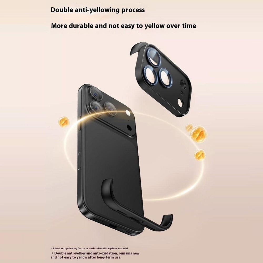 For iPhone 17 Pro Max Frameless Case Corner Edge Protection TPU Silicone Cover with Camera Lens Protector - Black