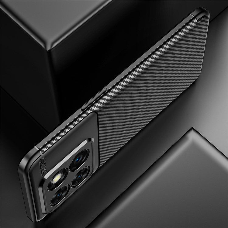 For OnePlus Ace Pro 5G / 10T 5G Carbon Fiber Texture Phone Case Anti-drop Protective TPU Back Cover - Black